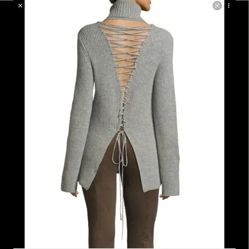 New w/Tag A.L.C. Alexander Lace Up Back Wool Cashmere *IN Light Pink* Sweater XS